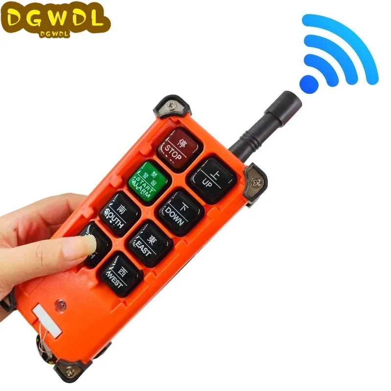 F21-E1B Wireless industrial remote control button suitable for 12V~380V lifting motor, crane remote control and receiver