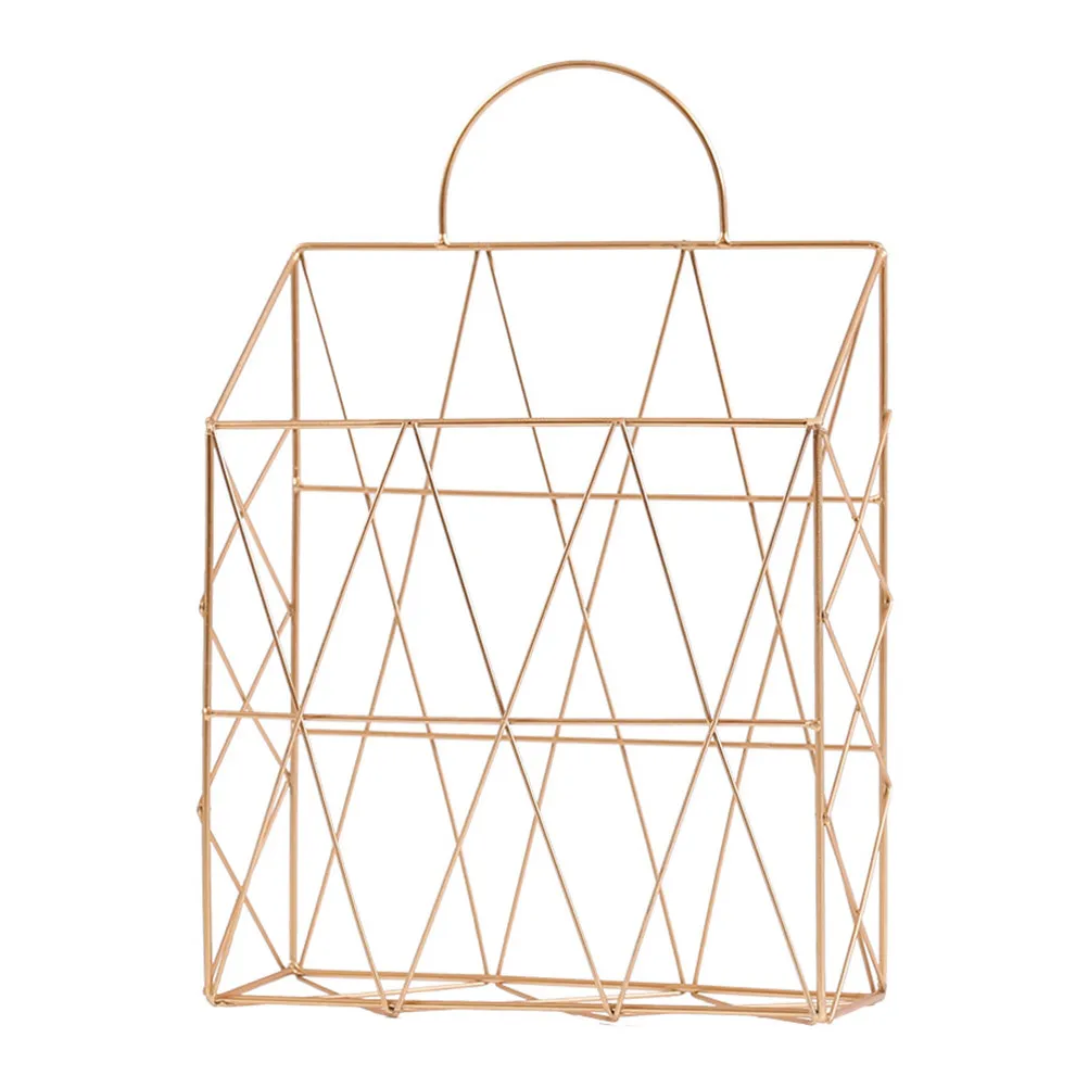 Heavy Duty Resistant Metal Magazine Holder Wall Mounted Hanging Book Basket for Newspapers Documents Home view 2