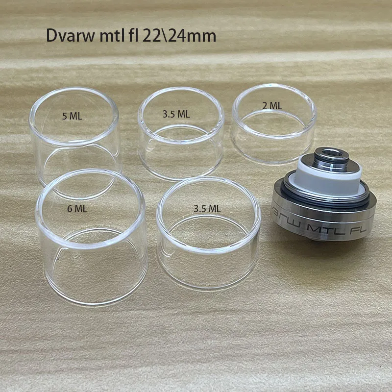 Dvarw 투명 스트레이트 교체 유리 튜브, 투명 탱크, 22mm, 24mm, MTL/FL 2/3.5 ml, 5 ml, 6ml, Dvarw mtl fl 액세서리