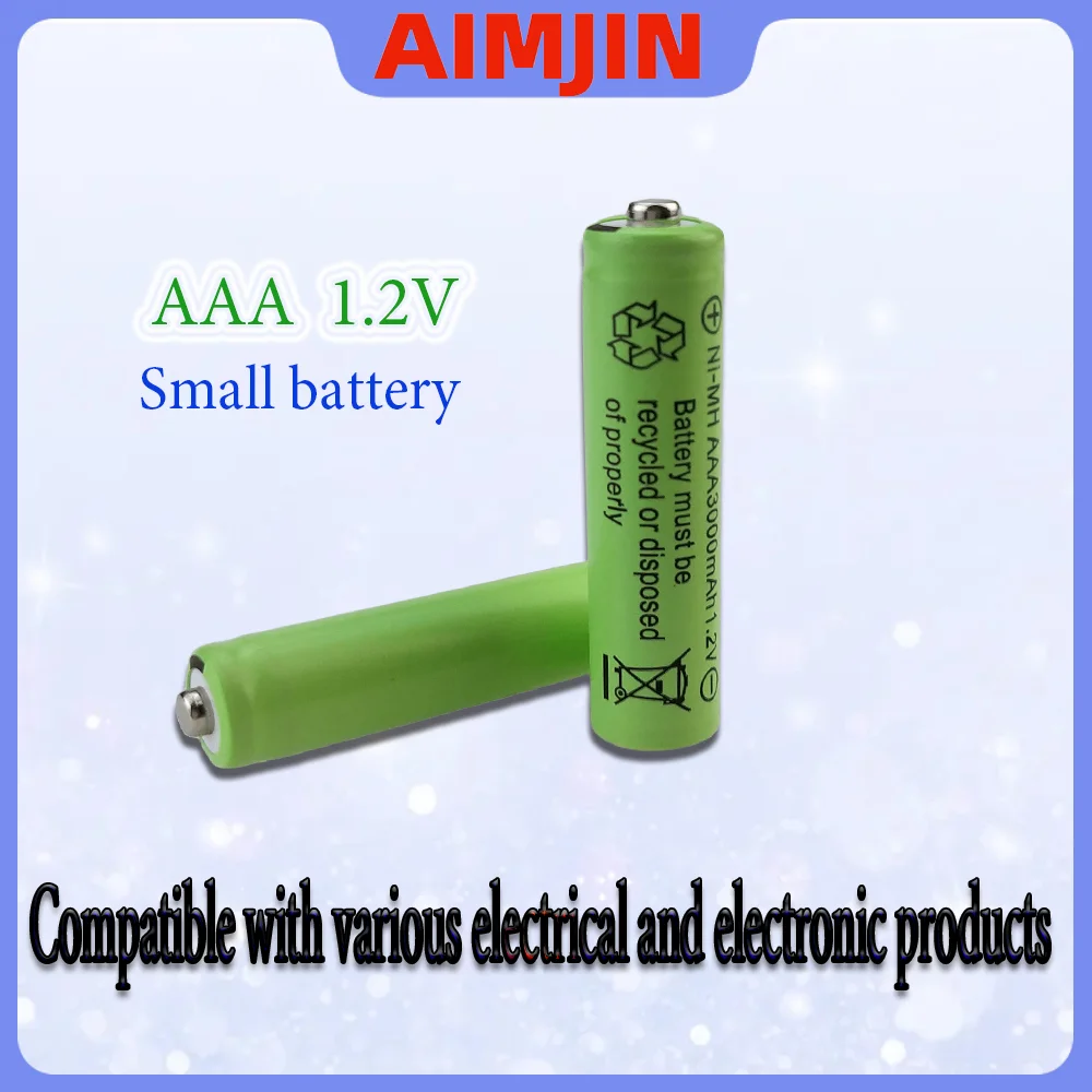 

100% New 1.2V AAA 3000mAh Ni-MH Rechargeable Battery Cell for MP3 RC Toys Led Flashlight Microphone