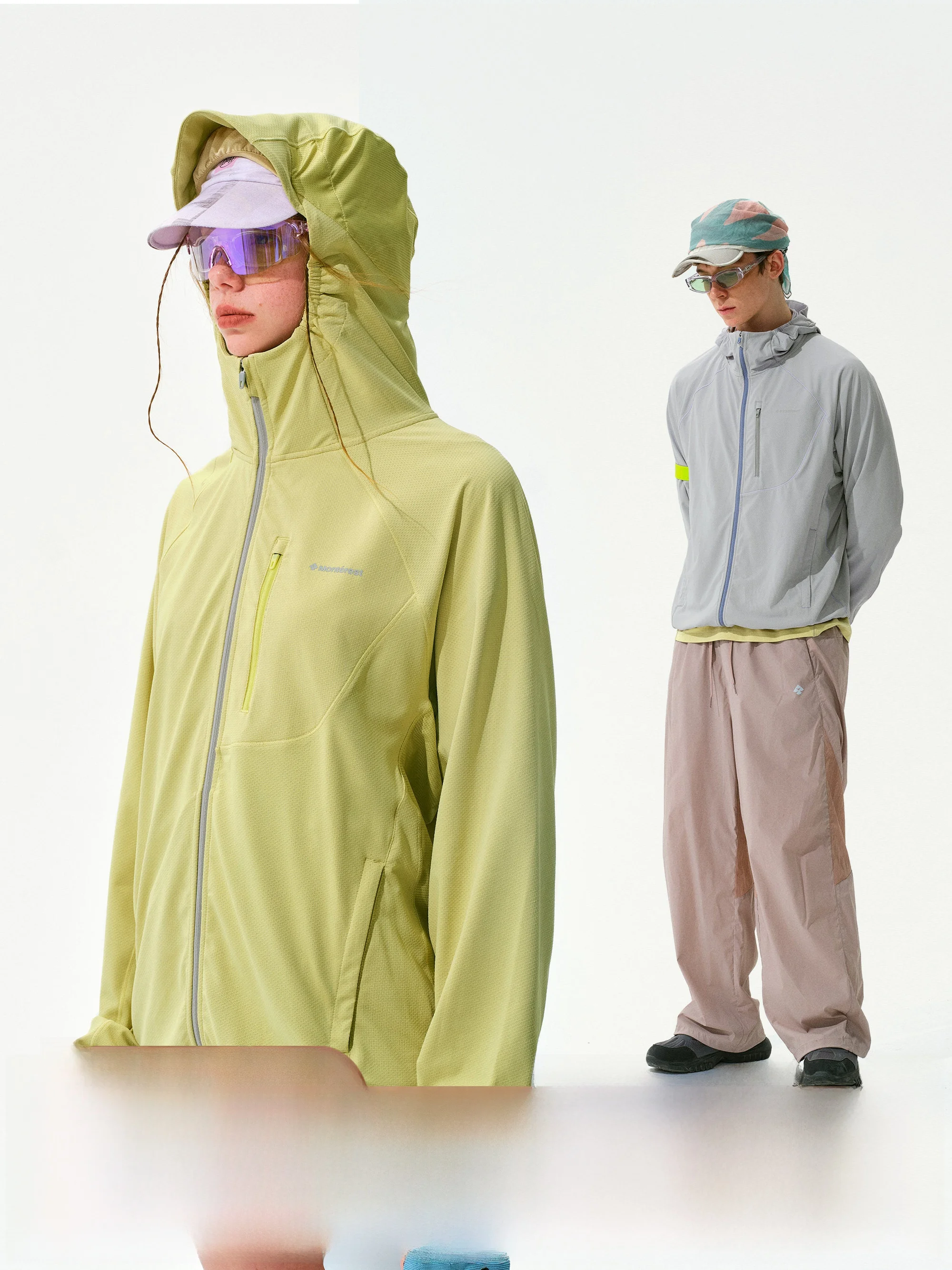 

Мужская уличная вязаная шапка Monterest, одежда для защиты от солнца, оригинальная пряжа, быстросохнущая, с длинными рукавами, на молнии, однотонная, свободного кроя