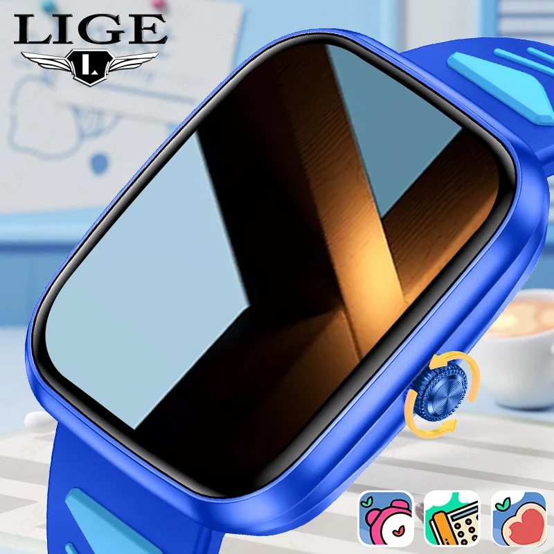 

LIGE Kids Smart Watch Outdoor Sports Heart Rate Tracker Child SmartWatch Waterproof Bluetooth Call Watch Gift For Android IOS