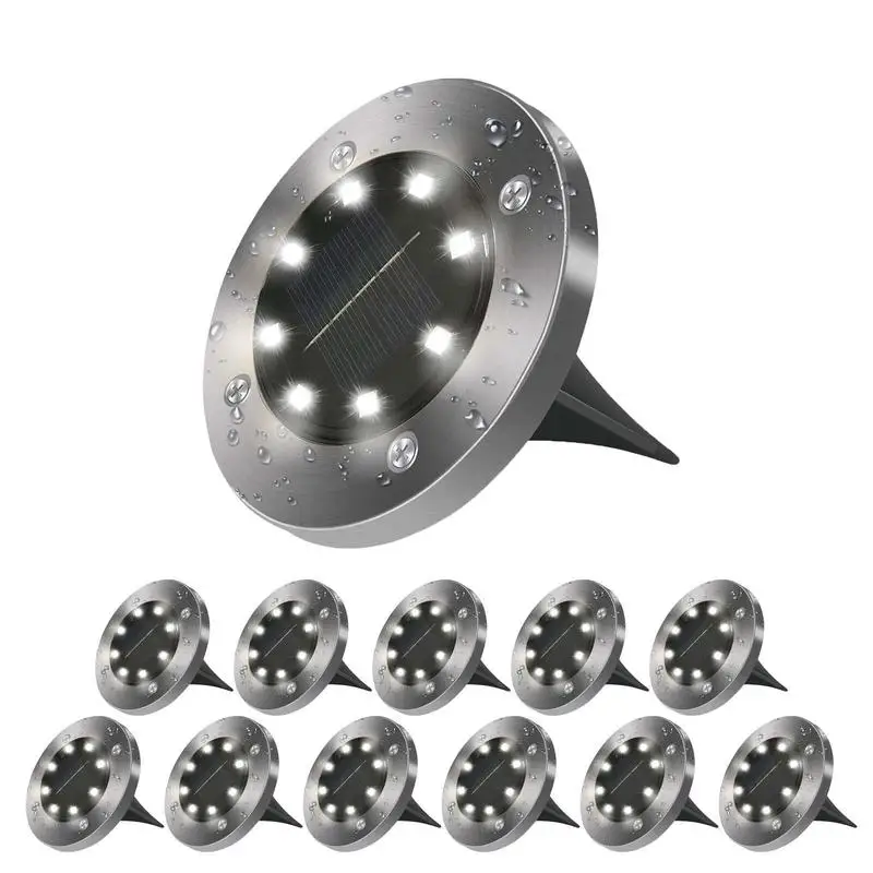 

Solar Powered Outdoor Ledaalights,lP65 Waterproof Gardenlamp, Ground Buried LED Ligh