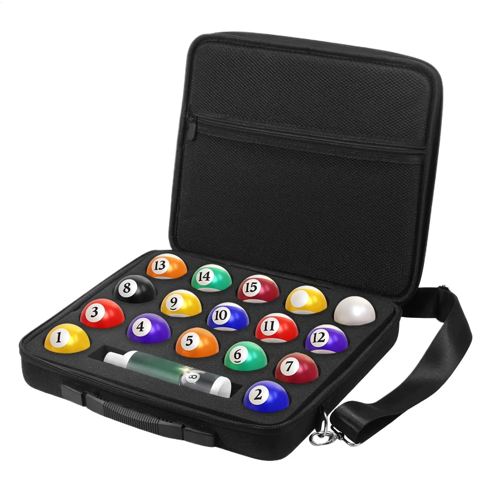 

Сумка-органайзер для шаров для бильярда с ручкой / Кейс для хранения шаров для пула и снукера, холщовый, с поролоновой подкладкой, вместительный