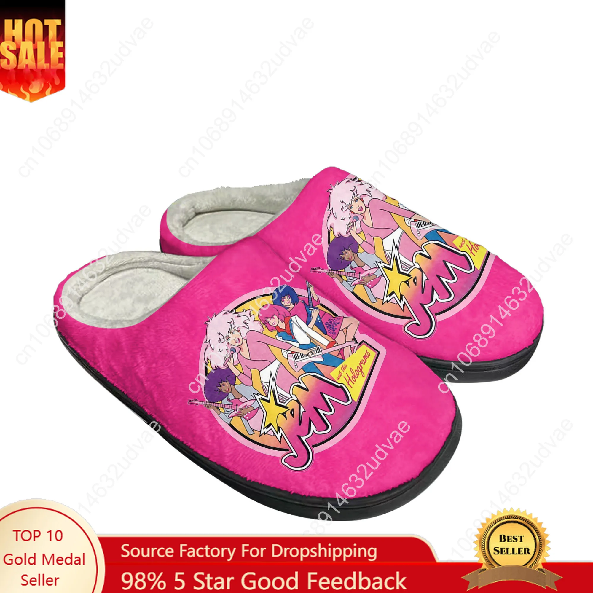 

Jem and The Holograms Cotton Slippers High Quality Mens Womens Youth Boy Girl Plush Keep Warm Shoes Customized Thermal Slipper