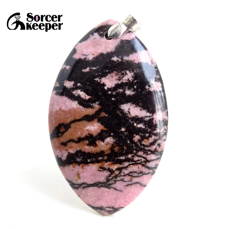 Women & Men Fashion Jewelry Pendants Necklaces With Chain Wholesale Rhodonite Jasper Beads Quartz Stone Colares Femininos US769H