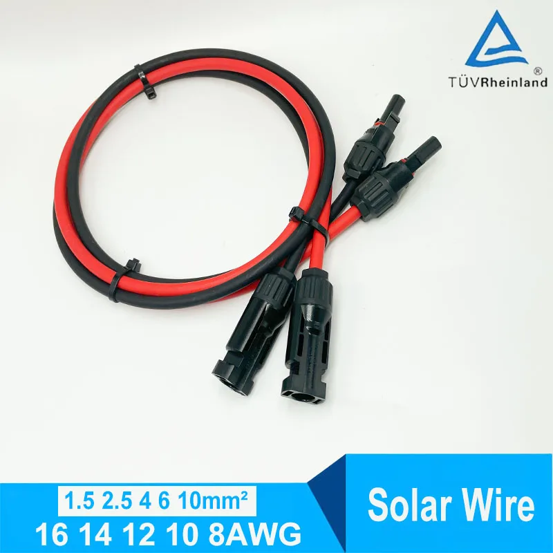 

Solar Cable 16 14 12 10 8AWG Both ends with 1000V solar connectors Suitable for roof kits, boats, RVs and marine solar systems