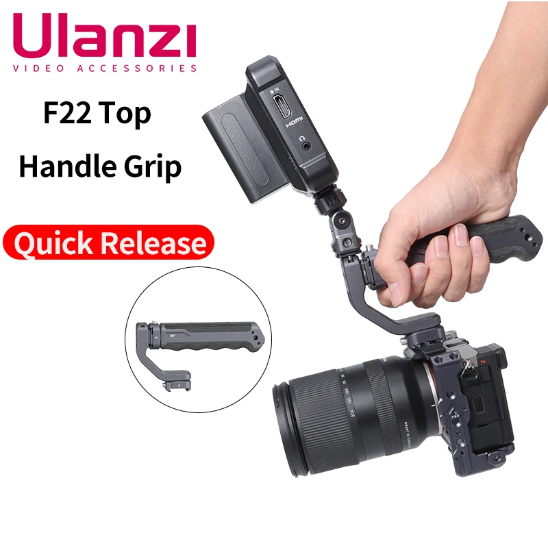 

Ulanzi Falcam F22 Quick Release Top Handle Grip Removable Camera Hand Grip with Monitor 1/4 Hole Compatible F22 F38 System