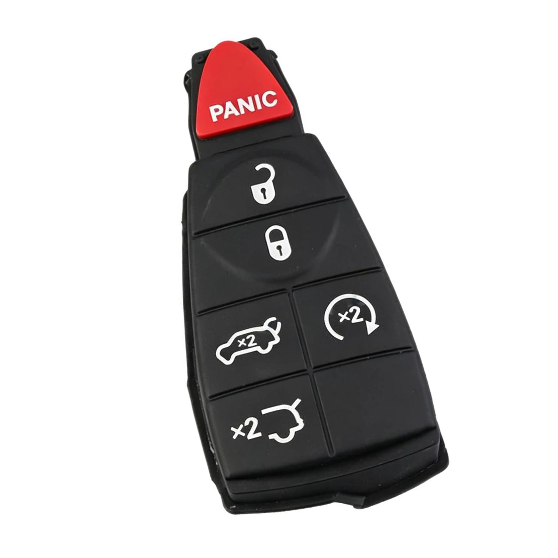 Keyless Remote Key Fob Case Shell Rubber Pad 6 Buttons fit for Chrysler Dodge RAM Jeep Grand Cherokee