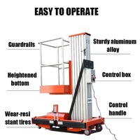 4-14m Lifting Scaffold Scissor Lift Table with Rollers Single Column Aluminum Alloy Lifting Platform Factory Direct Sales