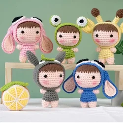 DIY Handmade Doll Crochet Wool Yarn Kit for Beginners Material Package Hand Knitting Kids Adults Braid Keychain Decoration Gift