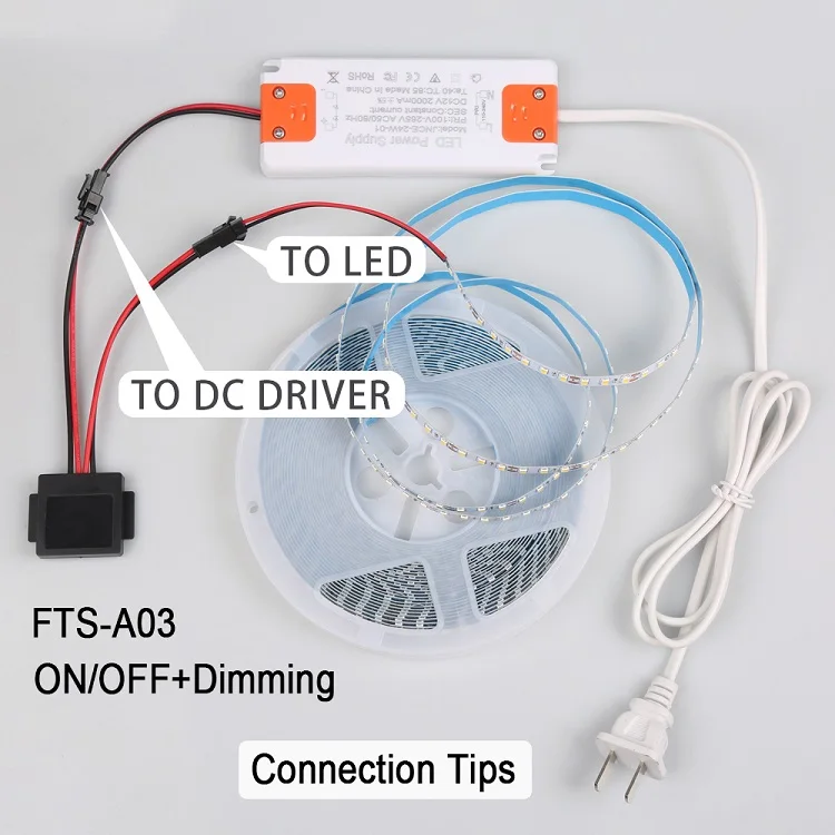 Touch Sensor Schalter 12v 3A 36W Einfarbige LED Smart Single Key Touch Dimmer Schalter Für Badezimmer Spiegel – Detail 5