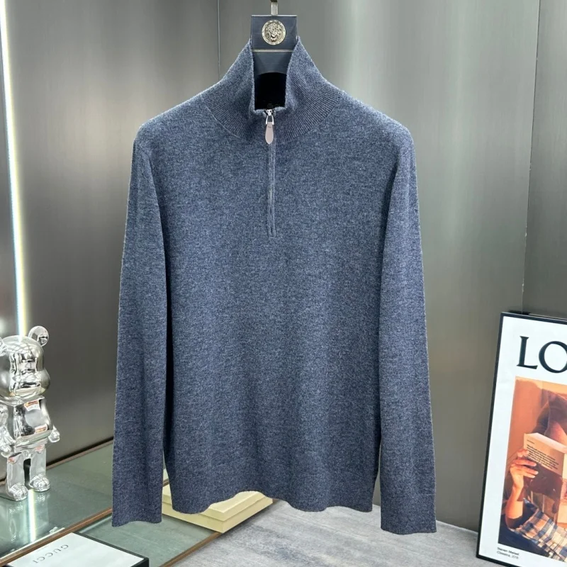 

New men's clothing collection - best-selling soft and fine half-zip long-sleeved wool sweater for autumn and winter