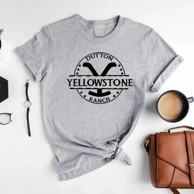 ريترو يلوستون تي شيرت يلوستون داتون مزرعة قميص مزق ويلر للجنسين قصيرة الأكمام تيز خمر برنامج تلفزيوني مستوحاة المشجعين القمم #4