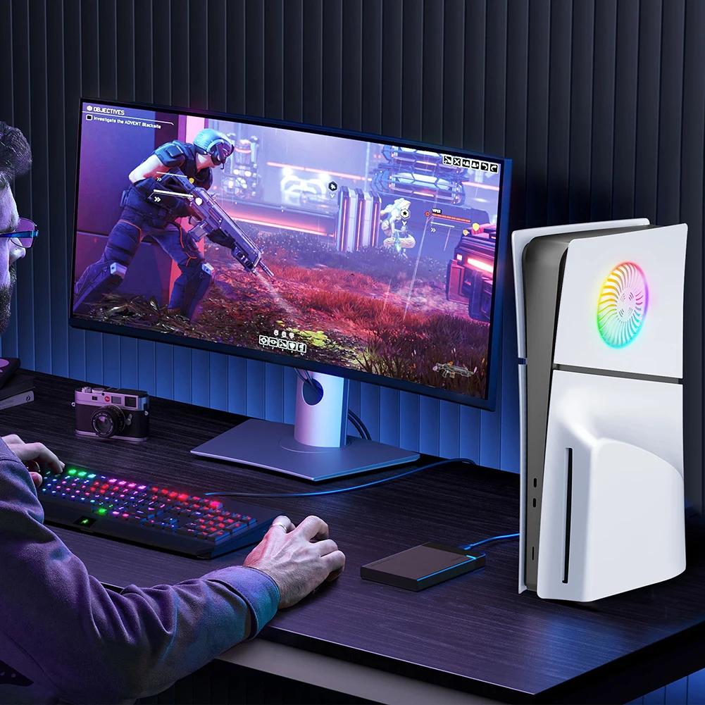 Cangkang Pengganti dengan Ventilasi Pendingin Penutup Cangkang Pelindung Anti Gores Cangkang Pengganti ABS Premium untuk PS5 Slim