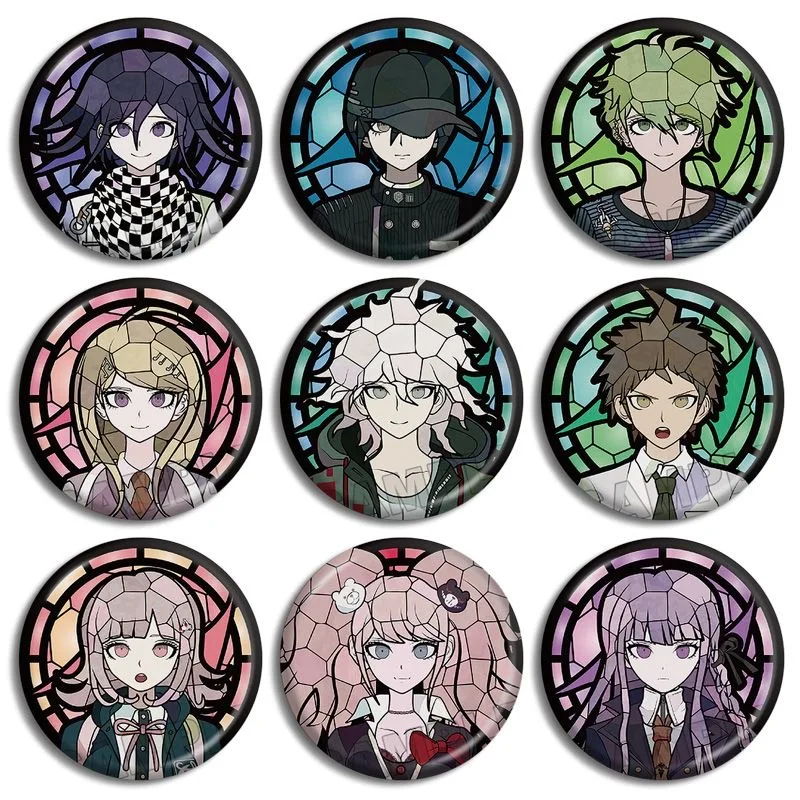 Danganronpa Laser badge Accessories Komaeda Nagito Hinata Hinata Kokichi Oma Cosplay Kawaii Brooches for Bag Accessorie Gifts