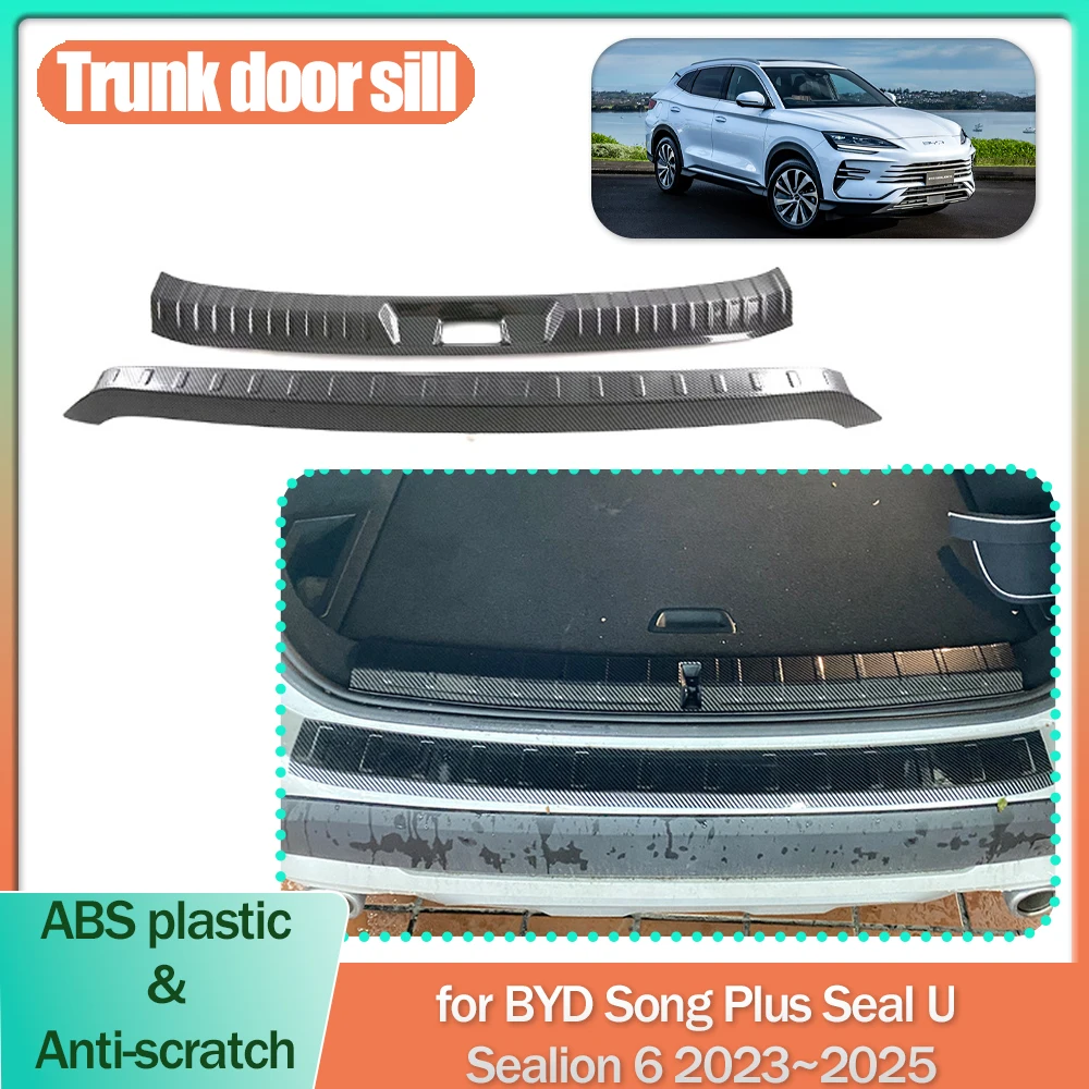 

Накладка на порог багажника для BYD Song Plus Seal U Sealion 6 2023 ~ 2025 ABS, защита от царапин, накладка на порог, декоративные полосы, часть аксессуаров