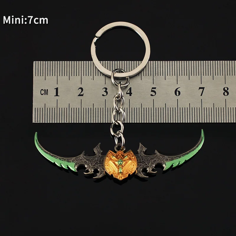 High Quality World of Warcraft Warglaive of Azzinoth Metal Keychain Sword Weapons Model Katana Christmas Gifts Toy for Boy