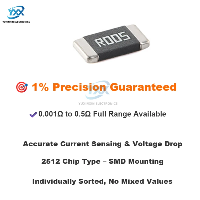 10 قطعة 2512 سبائك المقاوم 0.001Ω ~ 0.5Ω 1% 2 واط 3 واط الدقة منخفضة أوم المقاومة DIY بها بنفسك الالكترونيات استشعار الطاقة مصلحة الارصاد الجوية رقاقة نوع