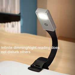 LED Reading Light With Clamp Button Switch USB Rechargeable Book Clip Light 3000K/4500K/5500K Color Temperature Book Light Lamp