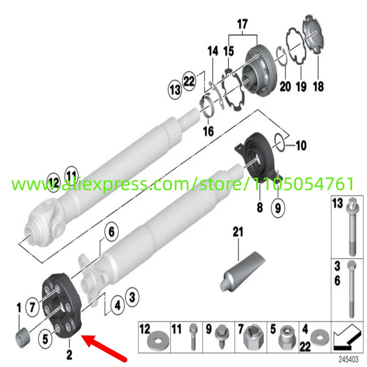 

26117542238 Люльки приводного вала подходят для B-M-W E66/730/N52/740/750