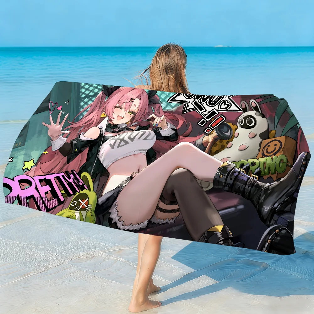 Game ZZZ Nicole Demara Towel Soft Lightweight Anti-Sand Large Beach Towel Quick-Drying Bath Sports Family