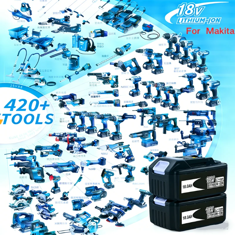 for  Makita BL1860 BL1850B BL1850 BL1840 BL1830 Screwdriver Battery & Charger 18v Replacement Power Tool Batteries.