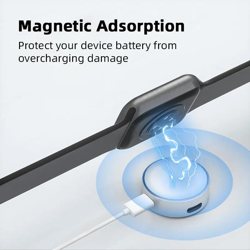 Magnetic Wireless Charger For Apple Watch Series S9 8 7 5 4 3 2 1 SE Charging Dock Station Portable For iOS or Type-C Charger