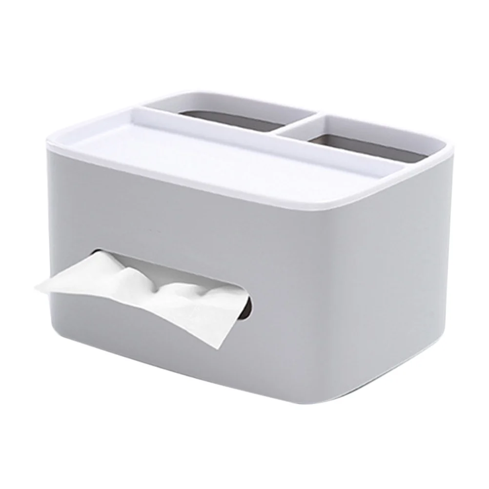 

Double Layer Tissue Box Premium Abs Pp Desktop Organizer Waterproof Dustproof Napkin Holder For Home Office Grey