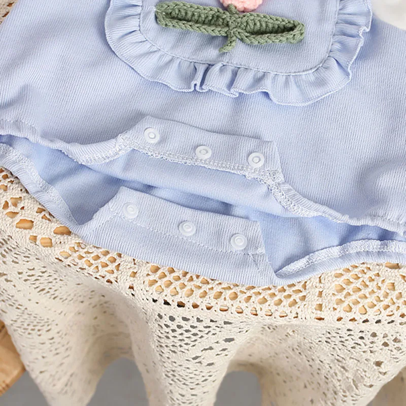 2024 Autumn Baby Girls Clothes Infant Peter Pan Tulip Bodysuit With Bow Headband Toddler Long Sleeve One Piece