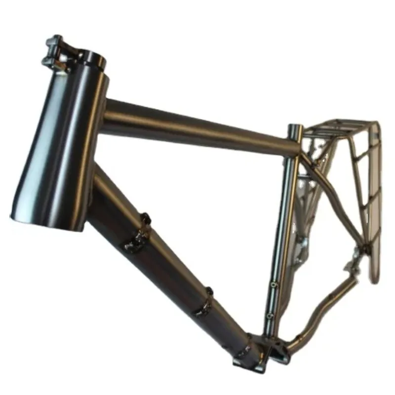 Chinese Titanium Bike Frame With Pinion Gear Bridge And Rear Rack