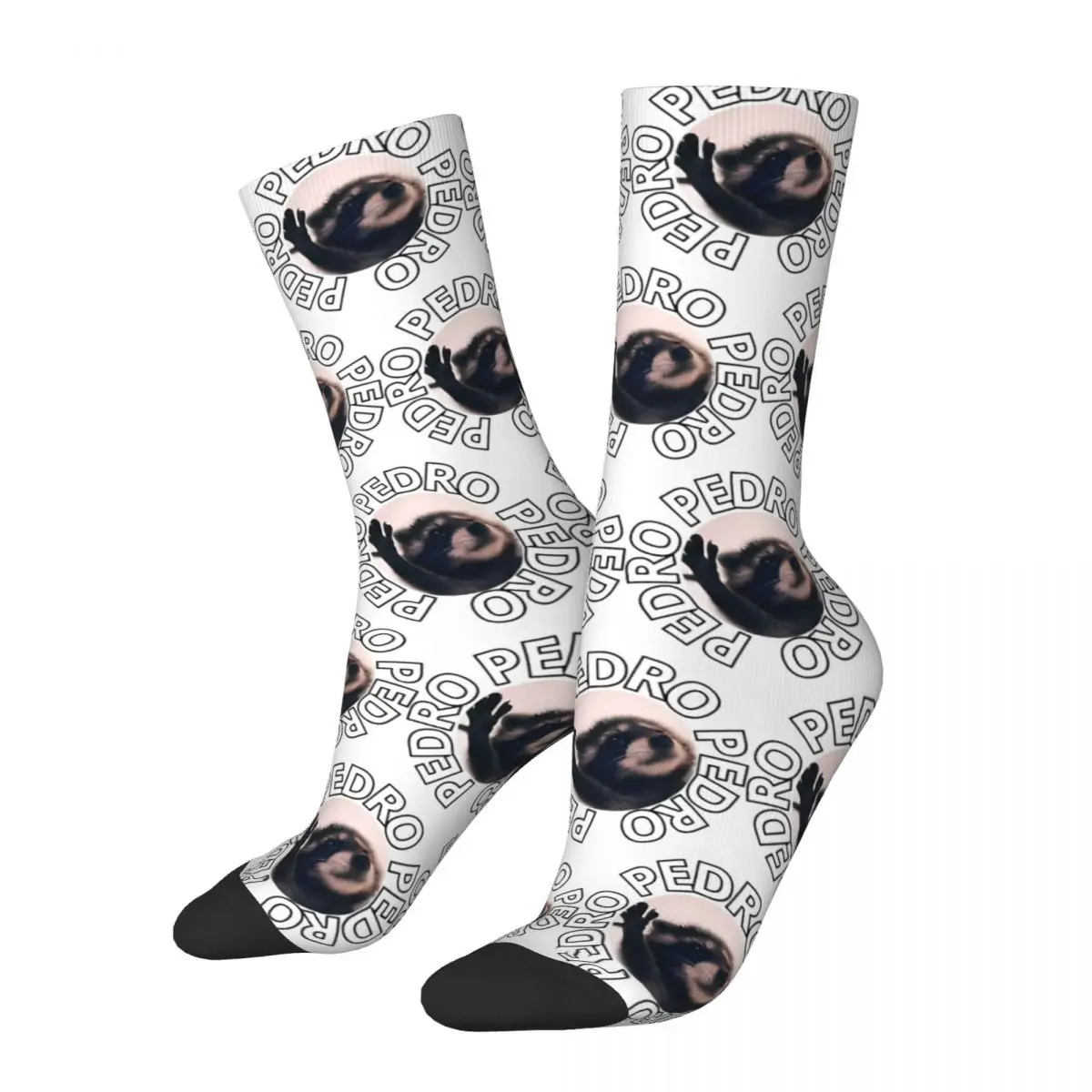 Pedro Raccoon Socks Viral Funny Stockings Autumn Non Slip Men's Socks Comfortable Graphic Outdoor Socks