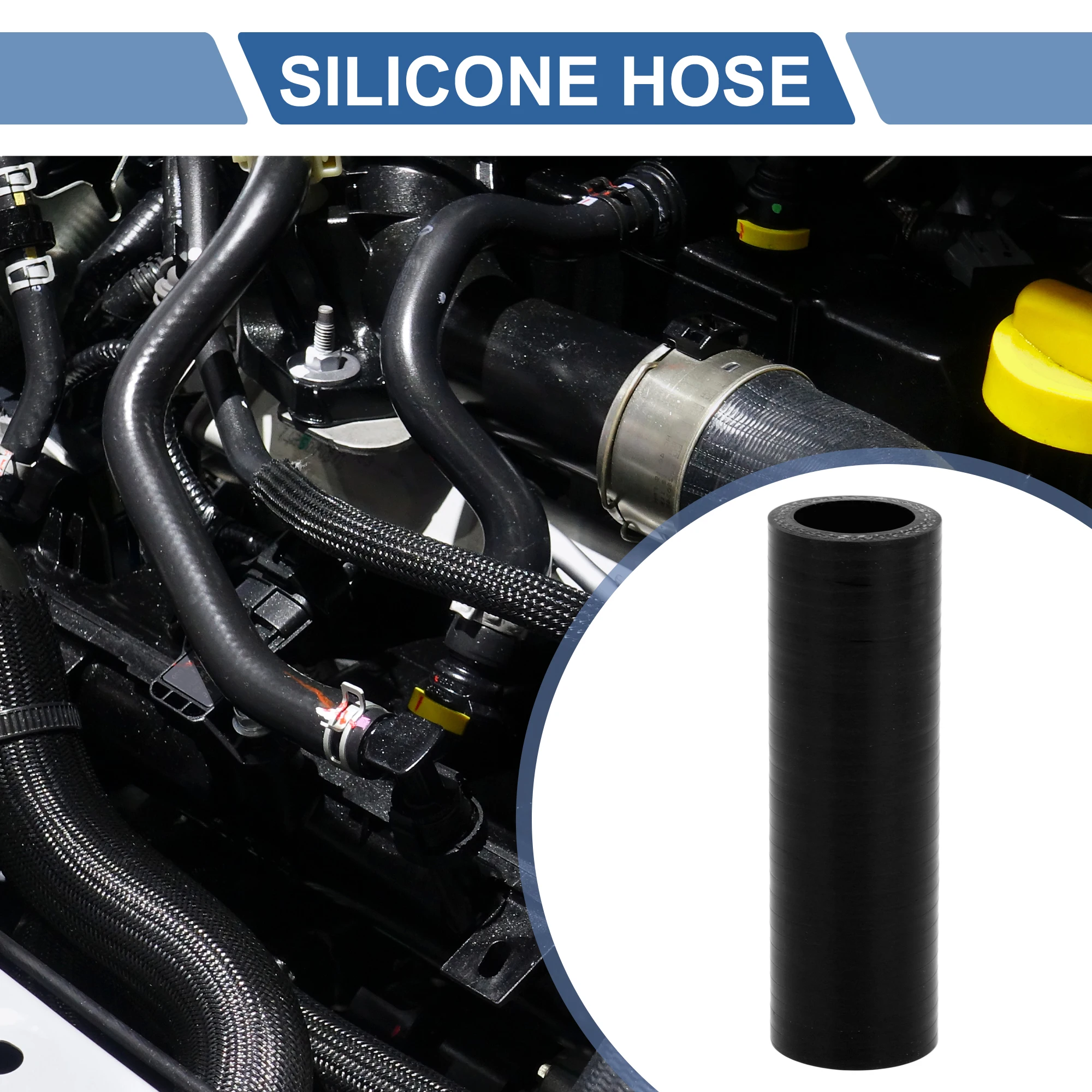 UXCELL 22mm-80mm ID 100mm Length 0 Degree 4mm Thicknesses Black Car Silicone Hose Coolant Hose Universal Corrosion Resistant
