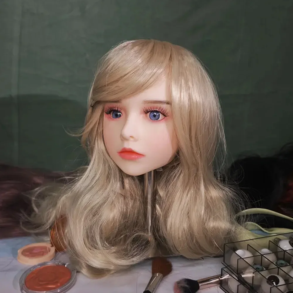 نموذج رأس أنثى جديد، بشعر ذهبي، نسيج بشرة واقعي، مصمم لمصففي الشعر، يمكن تخصيصها بنفسك #2