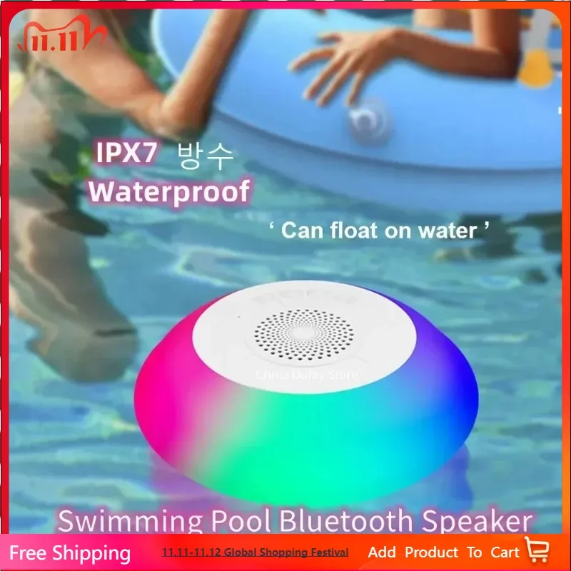 

Bluetooth Speaker BT5.0 Waterproof Floating Pool Speaker IPX7 360' Stereo Sound Lightweight Travel CaixaDeSom for Outdoor Use