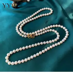 Luxury Pearl Necklace Natural Freshwater Pearls Fashion Long Sweater Chain For Women Engagement Gift Sold Per 92cm Strand