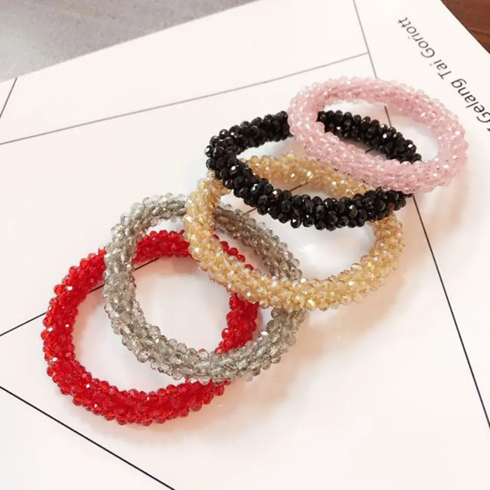 Cute Trendy Student Crystal  for Women Girls Hair Ties Rubber Band Hair Rope Ponytail Holder