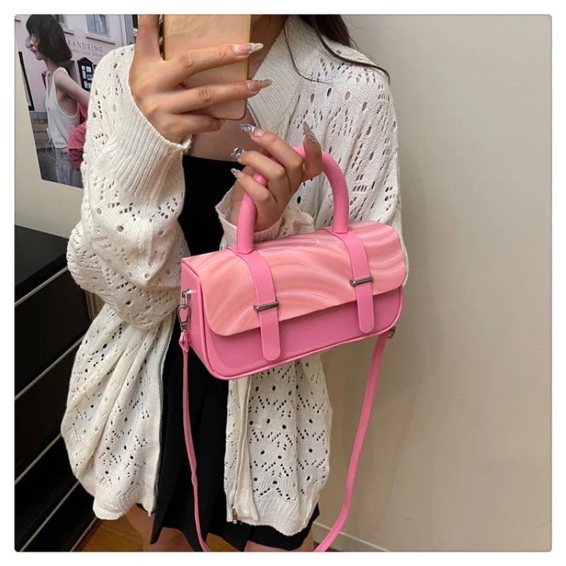 

Women's Tote Bag Made Of Wave-Printed Leather Boasting Casual Paris Commuter Vintage Lightweight Daily Look​