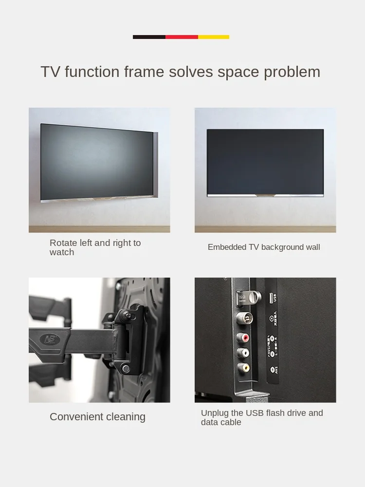 

NB TV stand, retractable and rotating, wall mounted, universal for Xiaomi, Hisense, Huawei, Skyworth, TCL