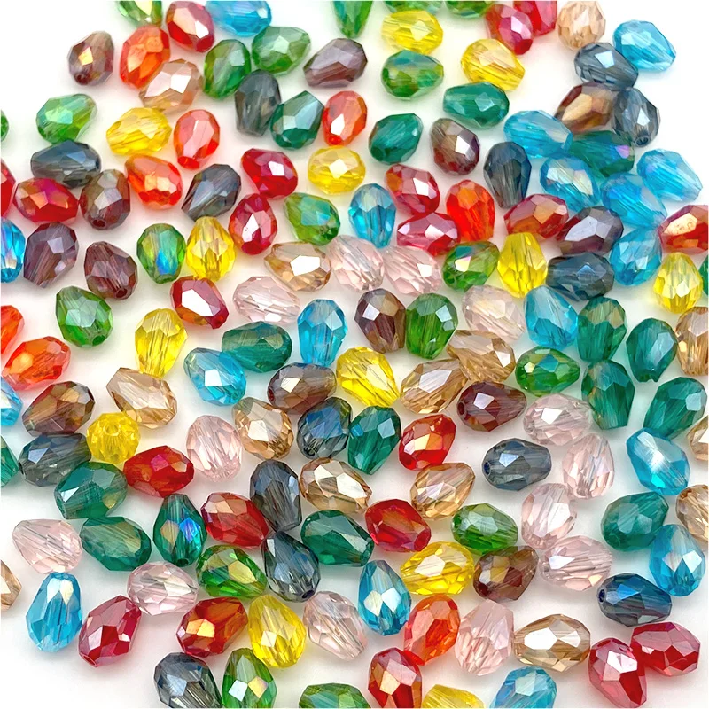 Waterdrop fasetowane austriackie koraliki kryształowe 3*5 5*7 8*11mm Teardrop szklane koraliki do tworzenia biżuterii kolczyk bransoletka DIY akcesoria