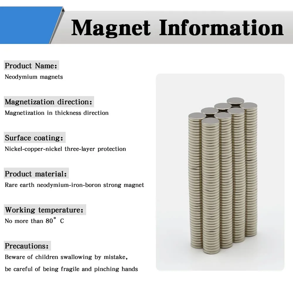 5x1mm Super Powerful Round Magnet Neodymium Magnet NdfeB N35 Strong Permanent Magnetic imanes Refrigerator Magnet