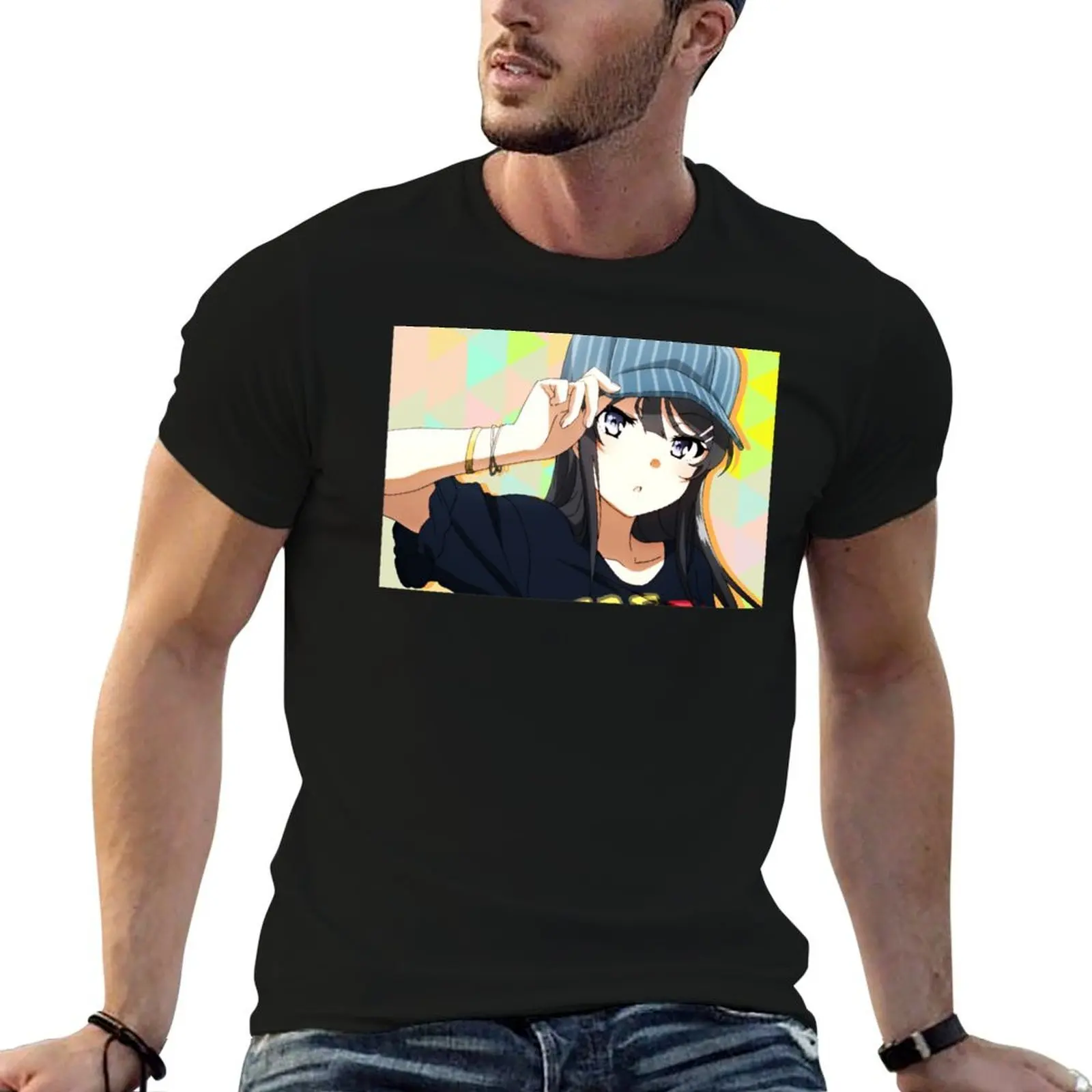 

Anime Retro Casual Hat Girl T-Shirt anime t shirts for man t shirt for man 100 percent cotton T-Shirt