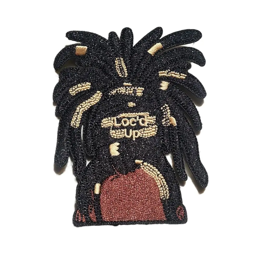 

Natural Hair locs Girl Patch to Iron or sew on for All Fabrics | Beautiful Black Girl Fabric Applique Hair Sticker to Iron on