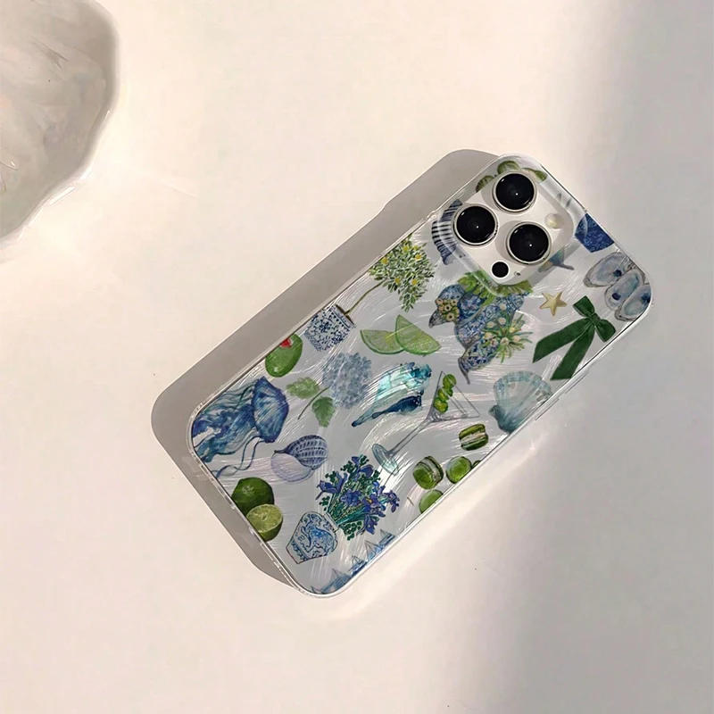 Beach Blue Ocean Element Lips Print Case For Samsung Galaxy S25 Ultra S24 FE S23 Plus S22 A56 A36 A26 A16 A35 A55 A54 A33 Cover