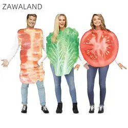Zawaland Food Fruit Cosplay Costume Grilled Meat Vegetables Clothes Halloween Family Outfit Funny Bacon Eggs Disguisement Suit