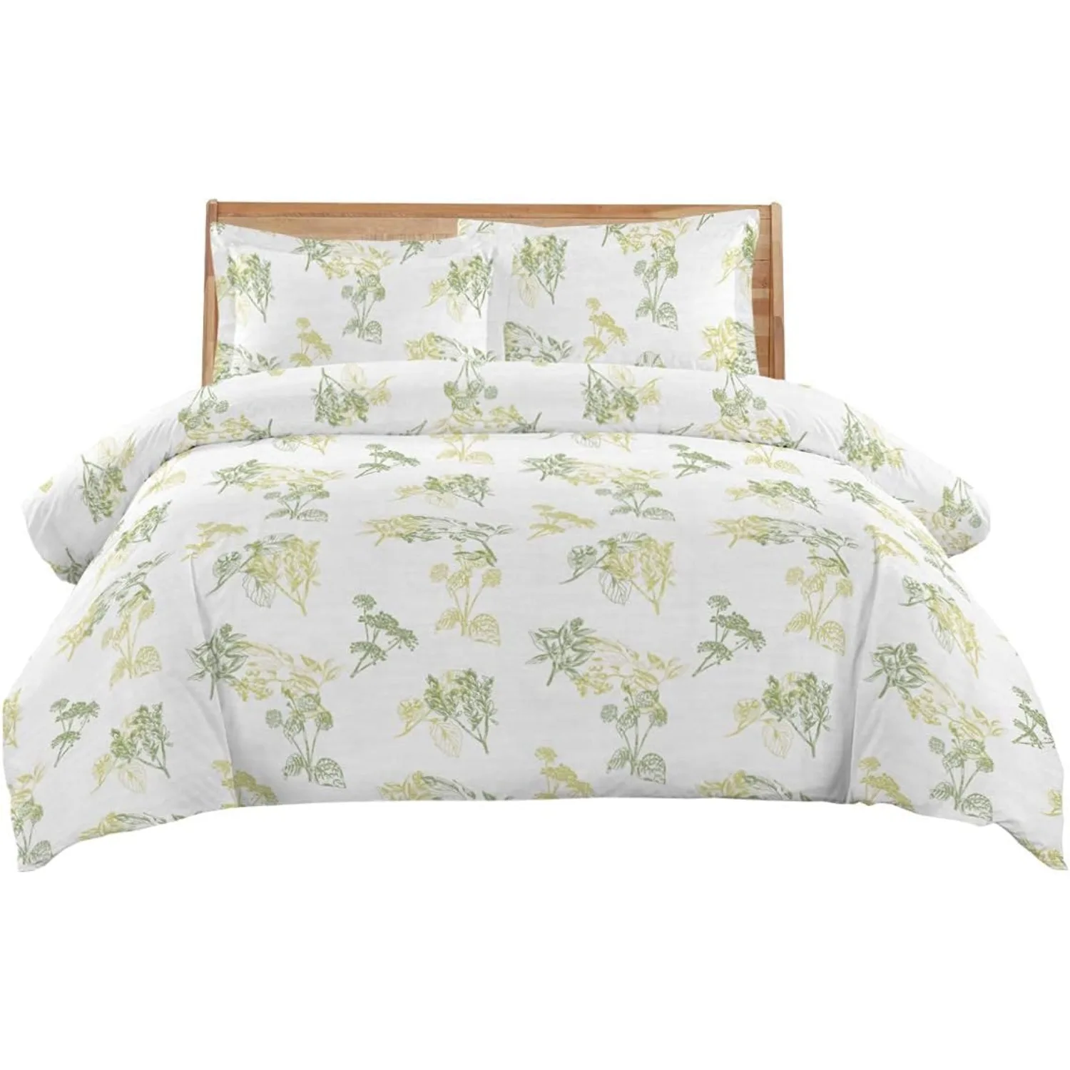 Heavyweight Flannel, 100-Percent Cotton Queen 3PC Duvet Cover Set, Hedgerow Print, 170 GSM