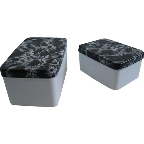 Alberlo 2li Multi-Purpose Marble Pattern Plastic Storage Box White