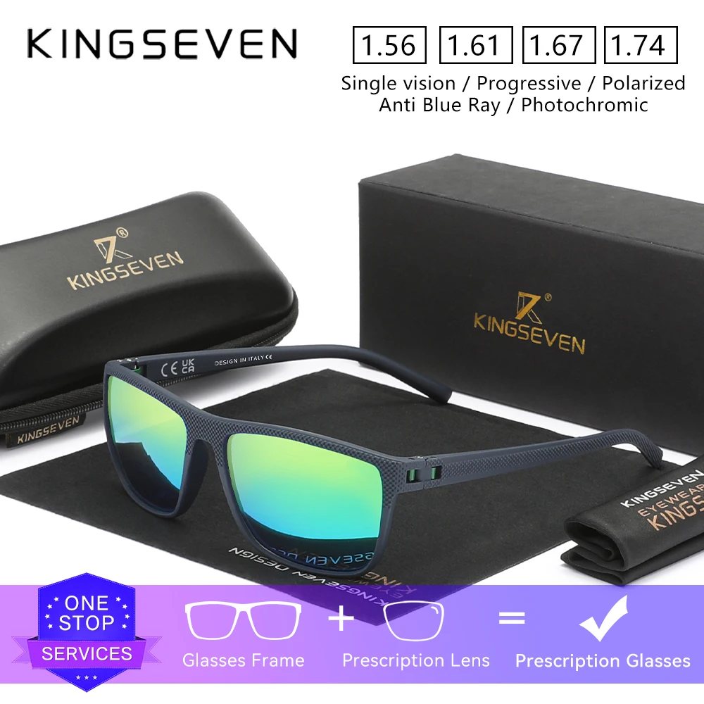 

KINGSEVEN модные солнцезащитные очки с оптическими линзами для вождения по рецепту, прогрессивные очки для близорукости и дальнозоркости, мужские и женские классические очки
