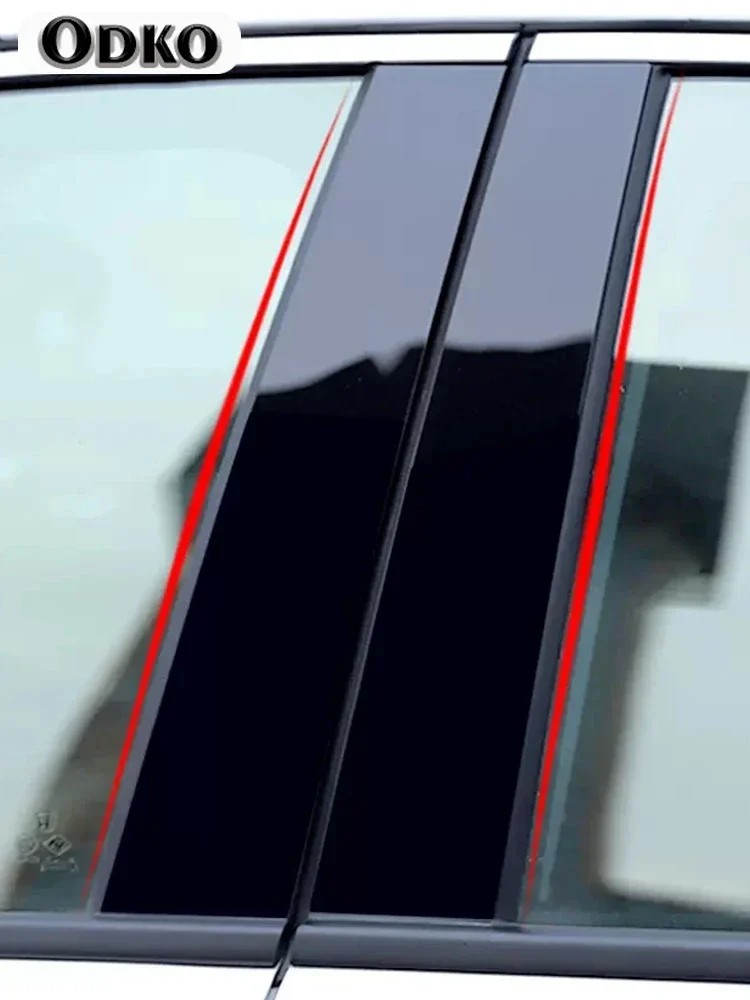 Garniture de porte et fenêtre, poteaux de pilier, colonne BC, autocollant extérieur pour Mitsubishi Lancer Sedan/EX/Galant Fortis 2008 – 2017, 6 pièces