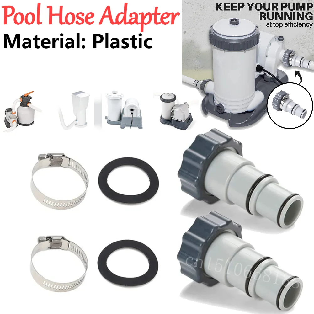 2-4PCS Replacement Hose Adapter Anti Leak Plastic Pool Drain Pump Thread Connection Valve Drain Adapter for Intex ARU